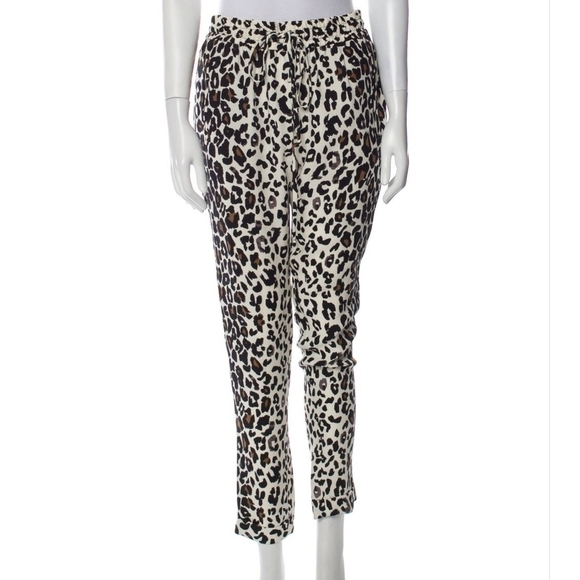 A.L.C Animal Print Silk Pants Size Large - Picture 2 of 8